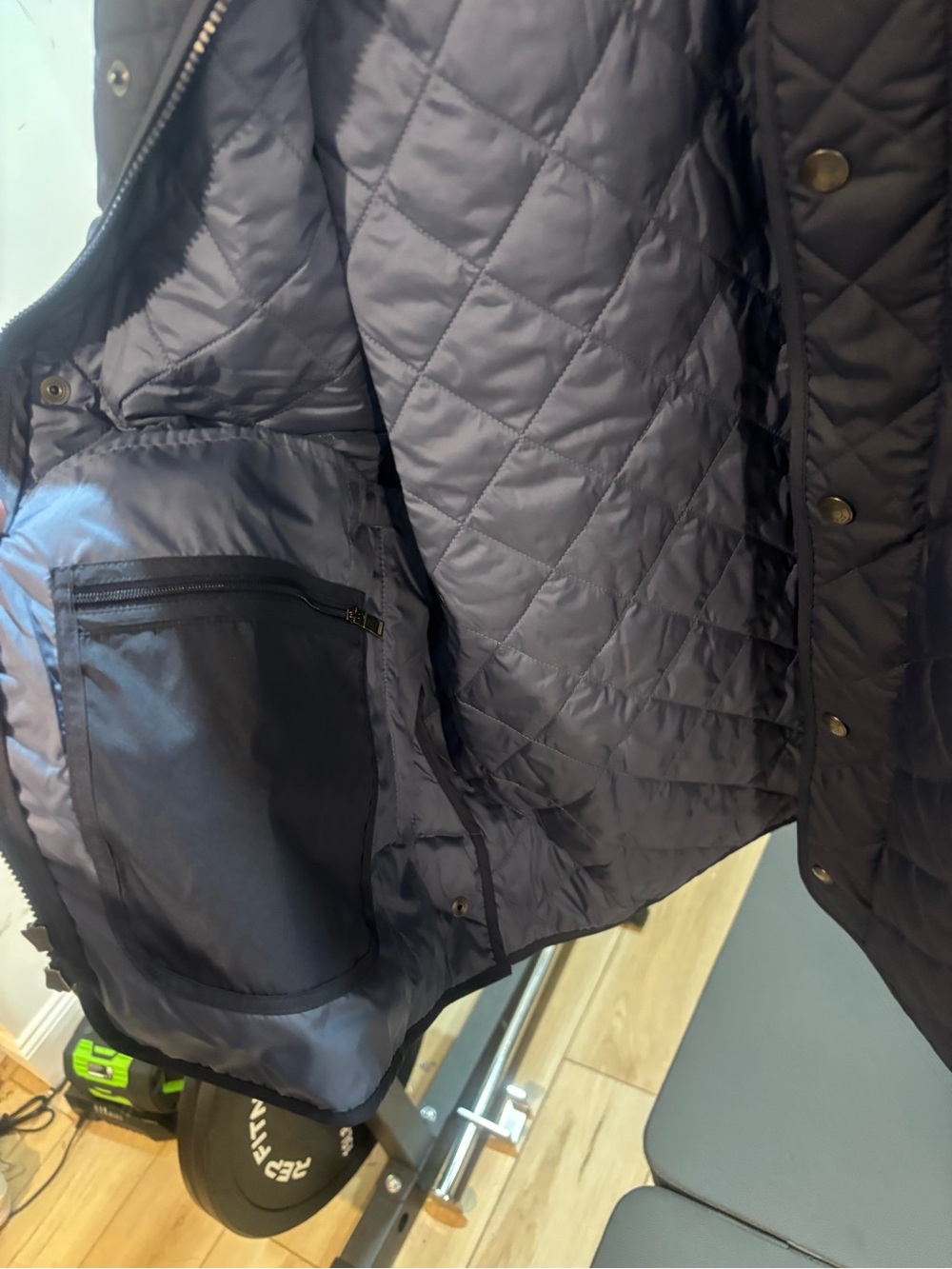 Peter Millar Suffolk Quilted Travel Coat – Men’s Large L – Navy Blue MINT!!! - Picture 4 of 13